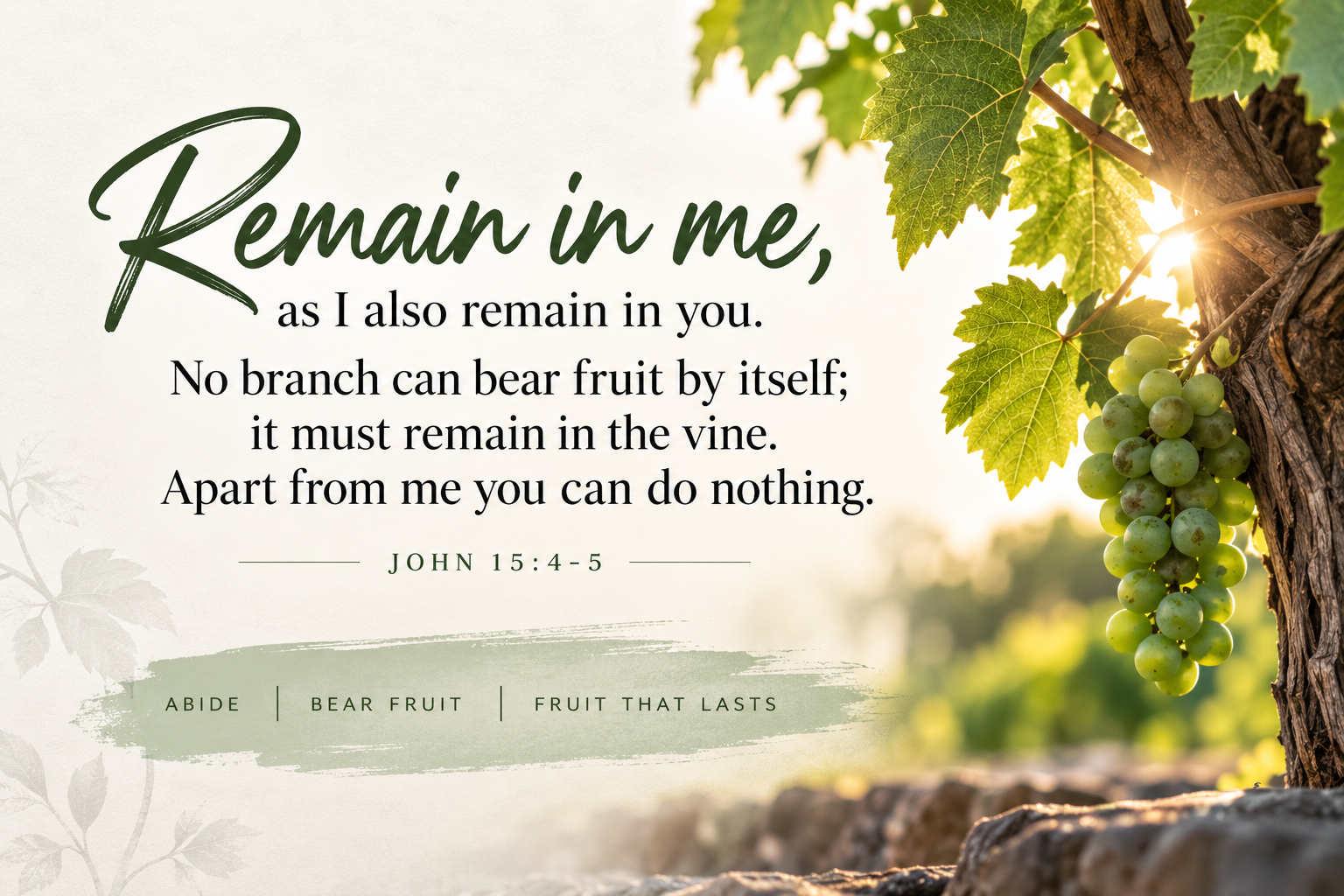 John 15:4–5 scripture visual about remaining in the vine