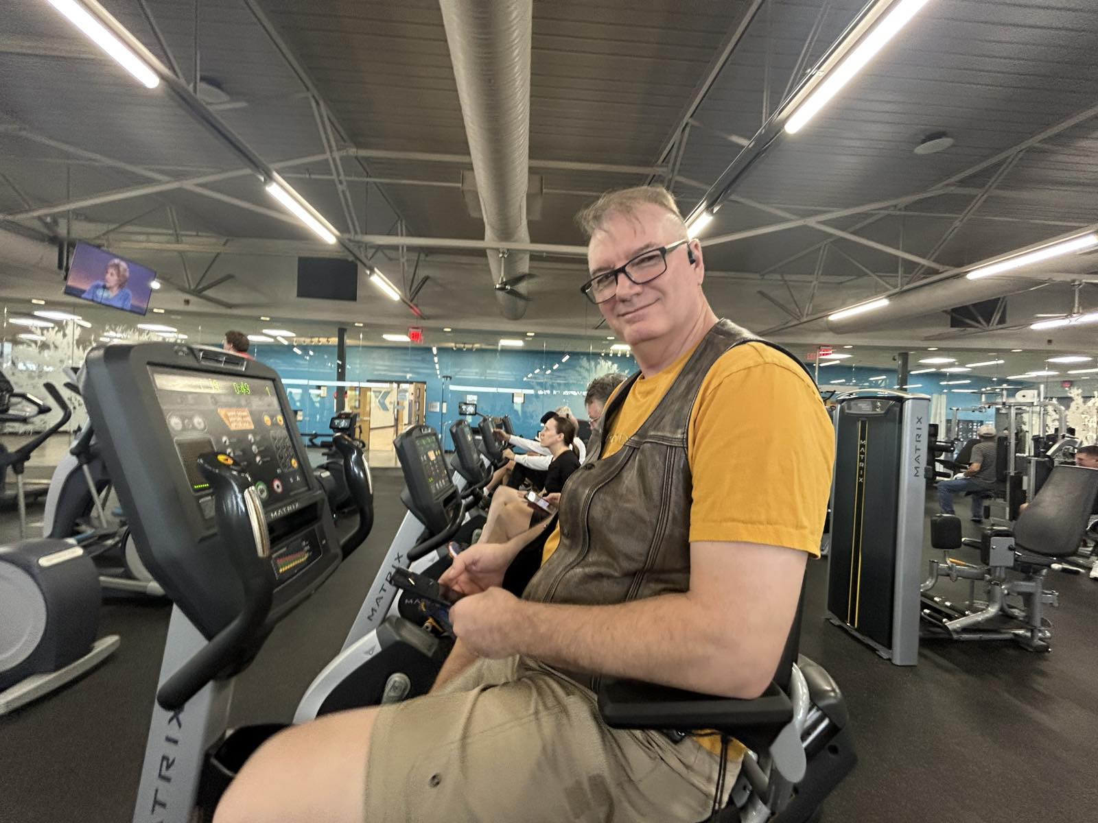 Dennis working out at the gym
