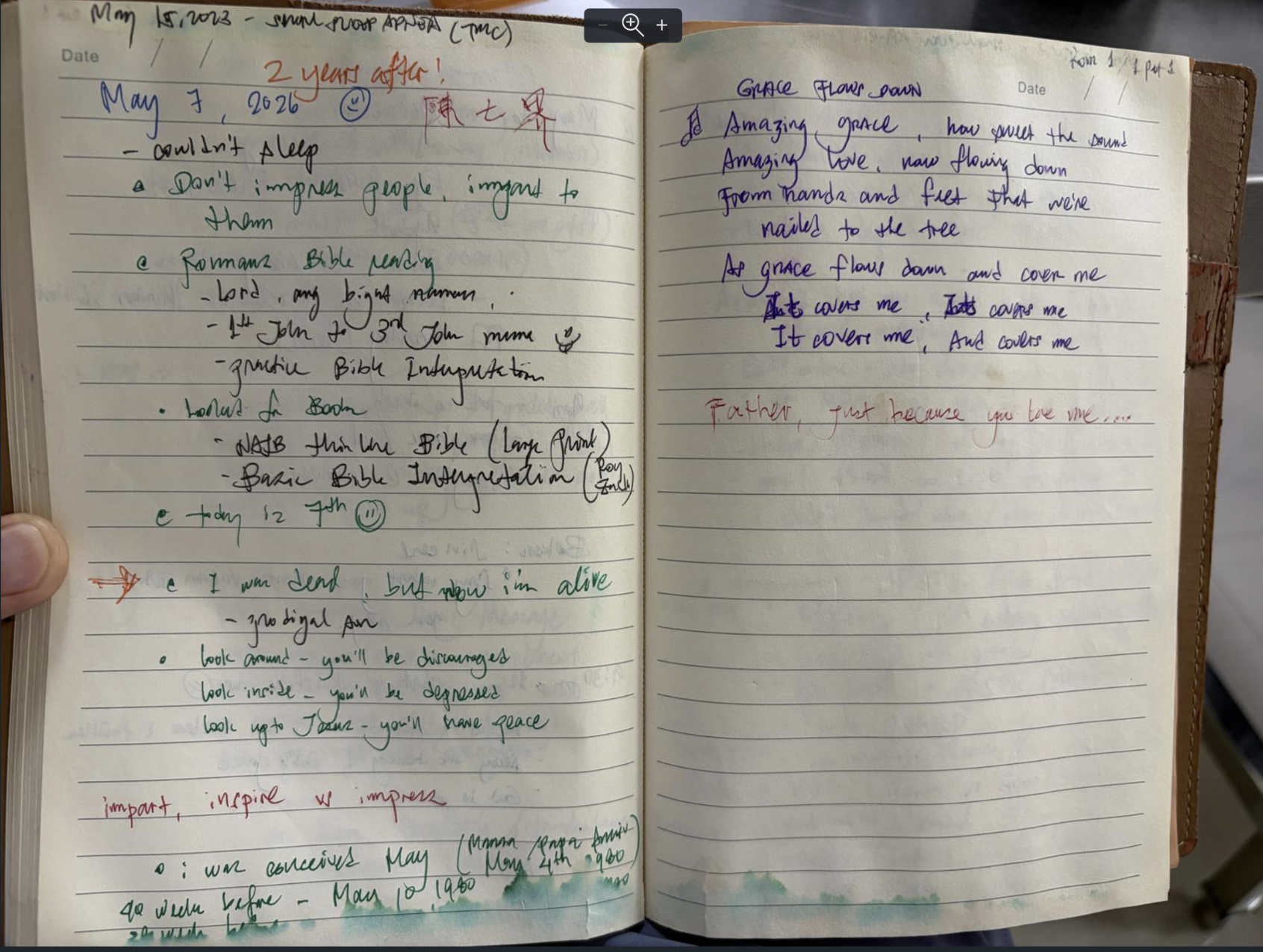 Genesis Tan’s journal entry from May 7, 2026