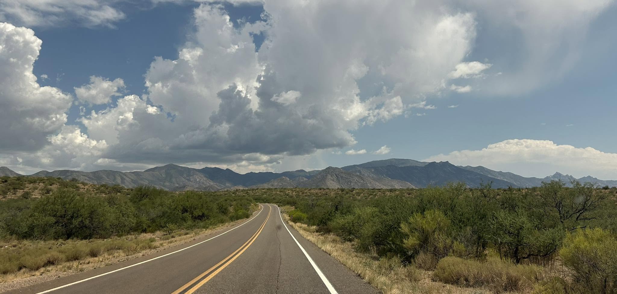 A road stretching through the landscape